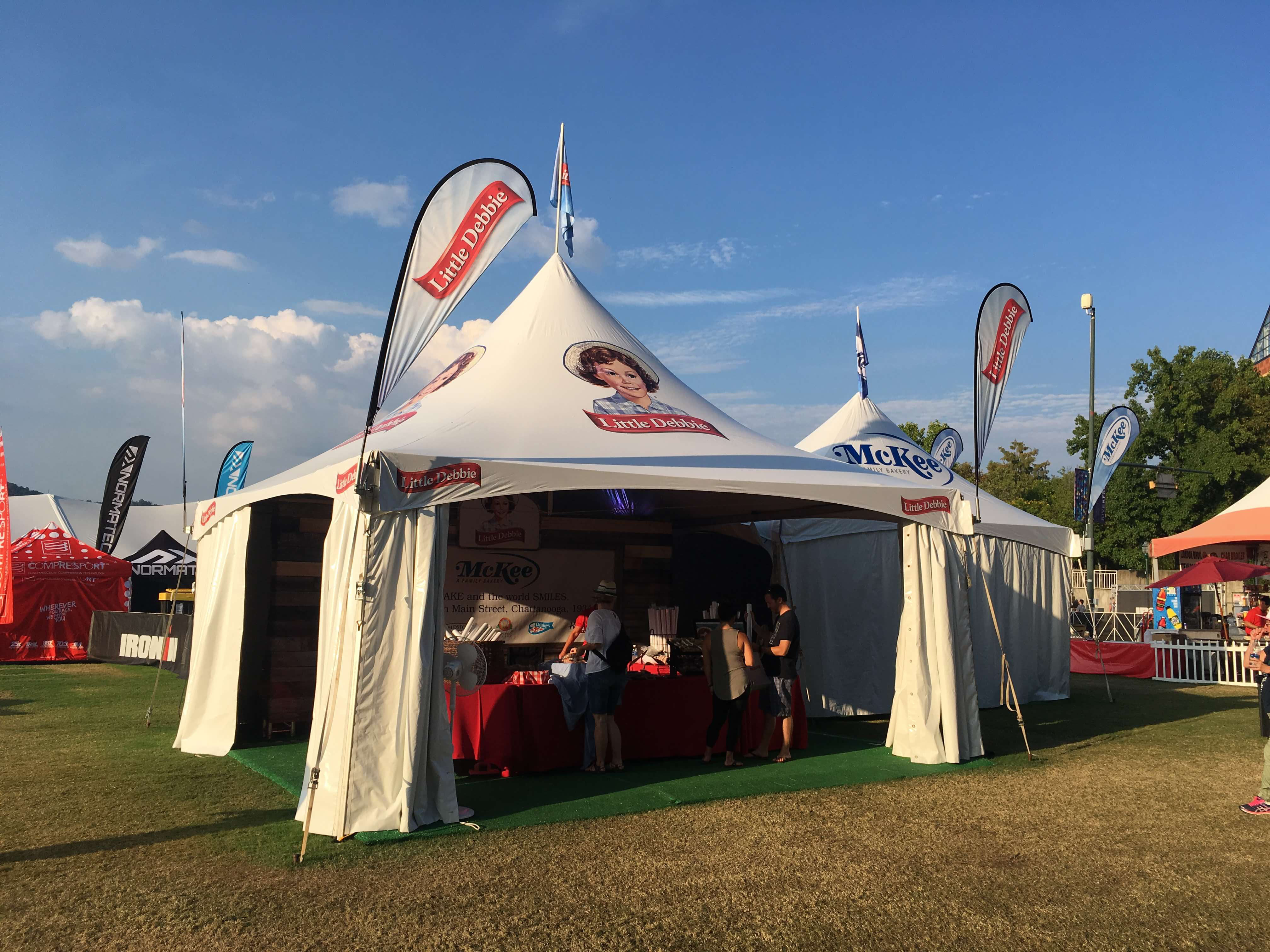 Exterior of McKee tent at Little Debbie Ironman Chattanooga