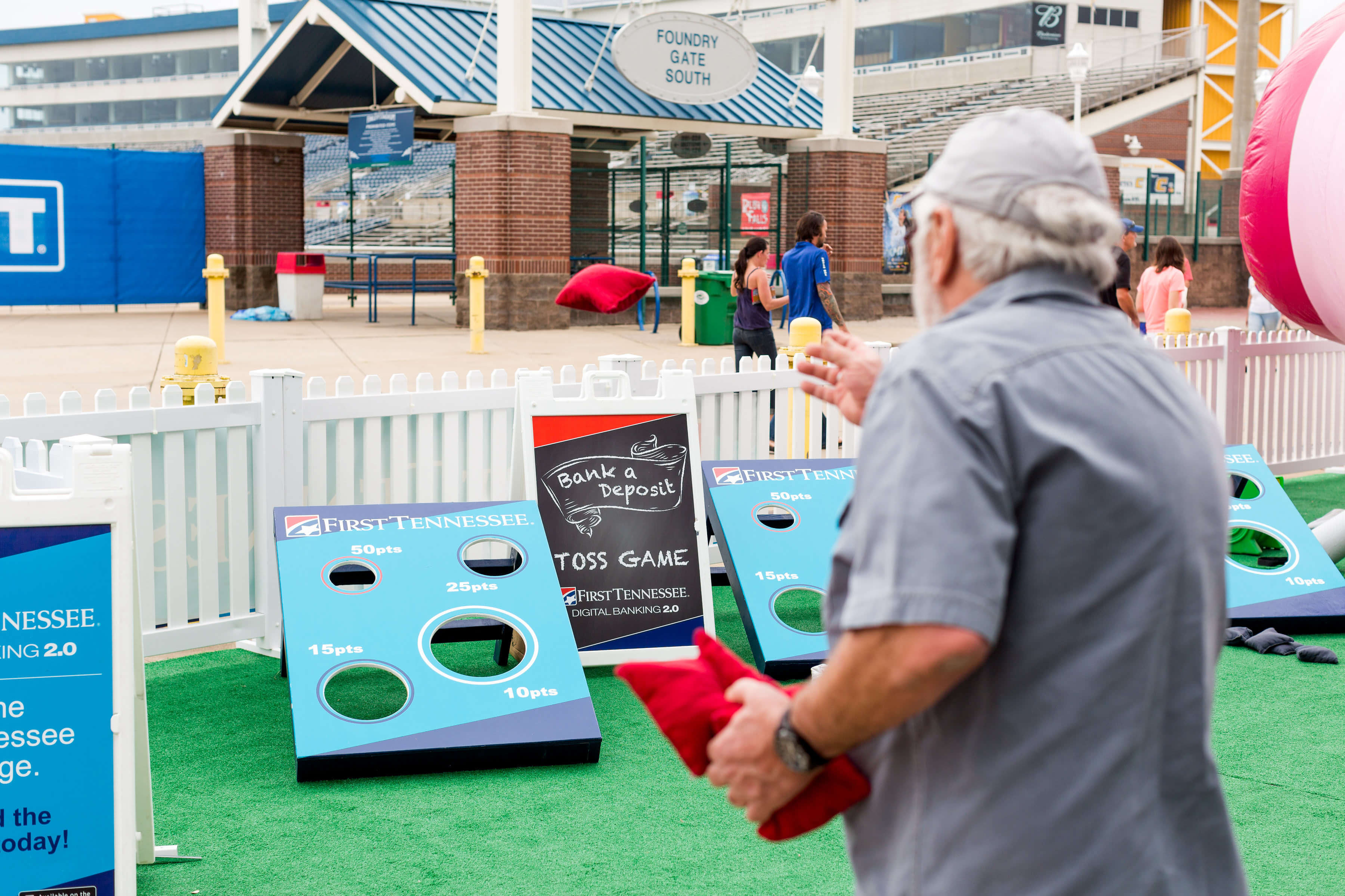 Games at a First Tennessee marketing activation